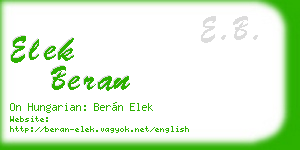 elek beran business card